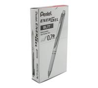 Pentel EnerGel RTX Pearl Retractable Liquid Gel Pen Metal Tip 12 Pack
