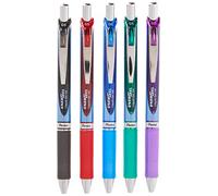 Pentel EnerGel RTX Retractable Liquid Gel Pen 0.5mm 5/Pkg-Assorted Colors -LN75BP5M