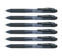 PENTEL EnerGel-X BL107 Fine Tip Gel Ink Rollerball Pens - Pack of 6 - Black