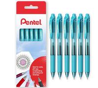 Pentel Energel X BL107 - Penne a sfera con inchiostro gel retrattile, punta da 0,7 mm, confezione da 6 pezzi, colore: azzurro cielo