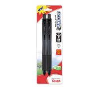 Pentel energel-x - penna a sfera retrattile in gel liquido, 0,7 mm, Linea Media, punta in metallo, 3 pezzi 1,0 mm 2 pezzi Nero