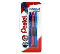 Pentel Energel-XBL107/3-PSV - Confezione da 3 penne a triplo blister, 0,7 mm, colore: Rosa/Celeste/Viola