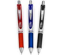 Pentel EnerGel XM BL77 - Penna a inchiostro gel liquido retrattile, 0,7 mm, 54% riciclato, confezione da 3, colore: Nero, Blu, Rosso