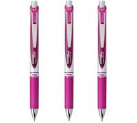 Pentel EnerGel XM BL77 - Penna a inchiostro gel liquido retrattile - 0,7 mm - 54% riciclato - In confezione a cuscino - Confezione da 3 - Magenta