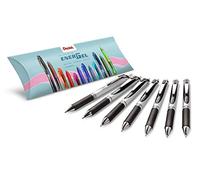 Pentel EnerGel XM BL77 Penna gel con meccanismo a pressione + portamine, blu (6 pezzi + DBS)