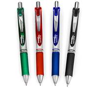 Pentel EnerGel XM BL77 - Penna retrattile a inchiostro gel liquido, 0,7 mm, 54% riciclata, toni primari, confezione da 4