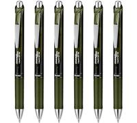 Pentel EnerGel XM Special Edition BL77 A2 - Penna a sfera con punta da 0,7 mm, inchiostro gel liquido retrattile, 54% riciclata (confezione da 6, nero oliva)