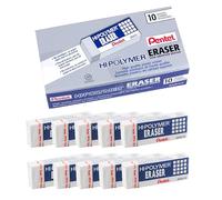 Pentel Eraser, blocco Hi-Polymer grande, bianco, confezione da 10 ZEH-10 Erasers (ZEH10PC10)