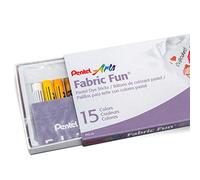 Pentel Fabric Fun PTS15 - Pastelli a cera, confezione da 15, colori assortiti
