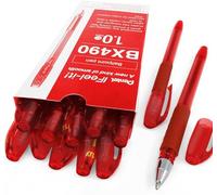 Pentel - Feel-It! - Penna a sfera ergonomica da 1,0 mm - BX490 - Confezione da 12 - Rosso