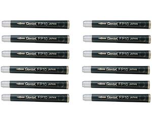Pentel FP10 set di 12 confezioni di 4 cartucce nero per Pentel Brush Pen GFKP
