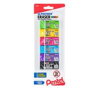 Pentel, Gomma da cancellare a lunga durata Gomma per piccoli blocchi Pacco da 6 Assorted