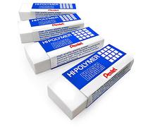Pentel - Gomme in plastica Jumbo Hi-Polymer - Bianco - Confezione da 4