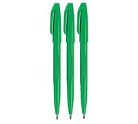Pentel Green Original Sign Pen S520 - Pennarelli con punta in fibra, punta fine da 2 mm, spessore tratto 1 mm, confezione da 3
