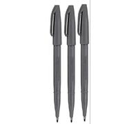 Pentel Grey Original Sign Pen S520 - Pennarelli con punta in fibra, punta fine, punta da 2 mm, punta 1 mm, confezione da 3