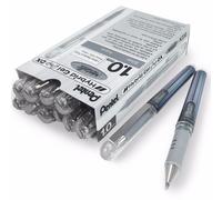 Pentel Hybrid Gel Impugnatura Metallico Penna - 1.0mm Roller - Argento Box Da 12