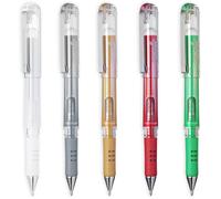 Pentel Hybrid Gel Impugnatura Metallico Penna Verde, Oro , Red, Argento e Bianco