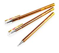 Pentel Hybrid K110 - Penna roller a sfera in gel liquido, colore oro/rosso metallizzato e oro, confezione da 3