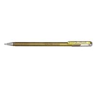 Pentel K110 Dual Metallic Hybrid Dual Metallic Gel Roller, Glitzer Gel, 1 pezzi, 2 diversi colori, effetto Viva/carta rosse 0,5mm gold