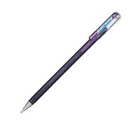 Pentel K110 Dual Metallic Hybrid Dual Metallic Gel Roller, Glitzer Gel, 1 pezzi, 2 diversi colori, effetto Viva/carta rosse 0,5mm violett/met. blau