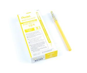 Pentel K110-VGX Mattehop - Penna roller a inchiostro gel con finitura opaca, modello con cappuccio, 1VE = 12 pezzi, giallo