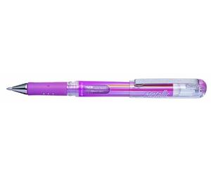 Pentel K230 - Mdo Hybrid Gel Metallic Grip DX - Penna roller con inchiostro pigmentato, confezione da 12 pezzi metallic-pink