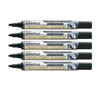 PENTEL Lotto di 5 pennarelli Permanent MAXIFLO NLF50, punta conica 2 mm, colore: Nero