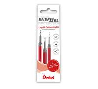 Pentel LRN5-3B - Ricarica per penne EnerGel, 0,5, 0,25 mm, punta dell'ago, 3 pezzi, colore rosso