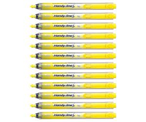 Pentel - Marcador fluorescente Handy-line retráctil. Color amarillo. - Pack de 12