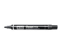 PENTEL Set di 5 pentelli N50 - Set di 5 pennarelli permanenti con punta conica e tratto da 1,5-2 mm, colore: Nero Ref N50-A