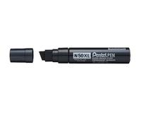 Pentel N50XL N50XL-A - Pennarello con punta a scalpello, confezione da 6, colore: Nero