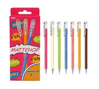 Pentel Mattehop K110-V7STA Mattehop - Penna a sfera con inchiostro ad alta opacità, 7 colori assortiti