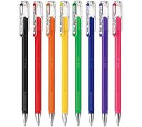Pentel Mattehop - Penne a sfera gel liquido, K110, punta 1,0 mm, 1 per ogni colore, confezione da 8