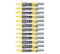 Pentel Maxiflo - Pennarelli per lavagna bianca, punta conica larga, 12 pezzi, colore: Giallo