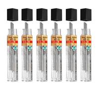 Pentel Mine di ricambio per matite automatiche e meccaniche (confezione da 6, 0,5 mm B)