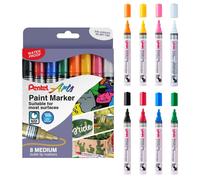 Pentel MMP10 Paint Marker Wallet, Medium 4.5mm Bullet Tip, Standard Colours (8 M