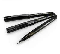 12 X Pentel Monouso Penna Stilografica - Marmorizzata Oro E Nero Barile - Nero