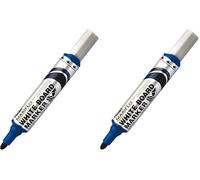 Pentel MWL5 M Whiteboard Marker Maxiflo con sistema a pompa punta rotonda, 2.5 mm, 1 pezzo, Blu (Confezione da 2)
