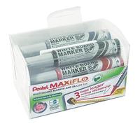 Pentel MWL5M Maxiflo Marcatore per lavagne bianche con cancellino magnetico, pun