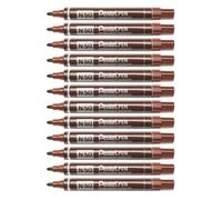 Pentel N50 marcatore permanente punta conica marrone, 12 pezzi