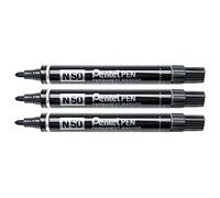 Pentel N50 marcatore permanente punta conica nero 3 pz