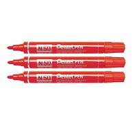 Pentel N50 marcatore permanente punta conica rosso 3 pz