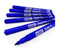 Pentel N50S Marcatori Permanenti Fini 3.18mm Punta A Fucile Confezione Da 6 Blu