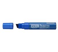 Pentel N50XL-C - Pennarello indelebile con punta a scalpello, confezione da 6, colore: Blu