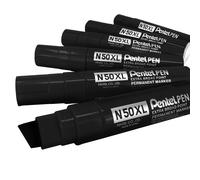 Pentel N50XL extra Large Pennarello Indelebile - Scalpello Punta - Confezione 6