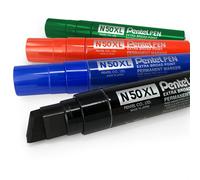 Pentel N50XL XL Larga Pennarello Indelebile - Scalpello Punta - 1 Di Ogni Colore