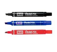 Pentel N60 Permanente Pennarello Punta a Scalpello Scrive 2.5 7mm Linea Pacco 3