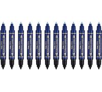 Pentel N75W marcatore permanente doppia punta blu 12 pz