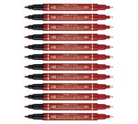 Pentel Marcatore permanente CF12 Doppia punta fine e extra fine Rosso