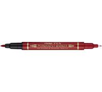 Pentel N75W marcatore permanente doppia punta rosso 12 pz